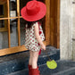 Girls Dot Suspender Shorts Set - Summer Two Piece Outfit