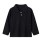 Kids Solid Color Polo Shirt Set - Short Sleeve Lapel Sports Top