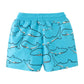 Kids Shark Print Drawstring Shorts - Cartoon Animal Summer Pant