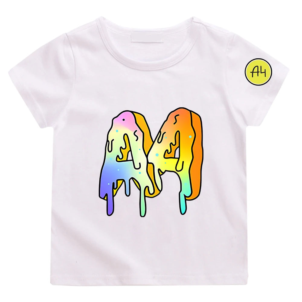 Kids Donut Graphic T-Shirt - Cotton Summer Short Sleeve Top