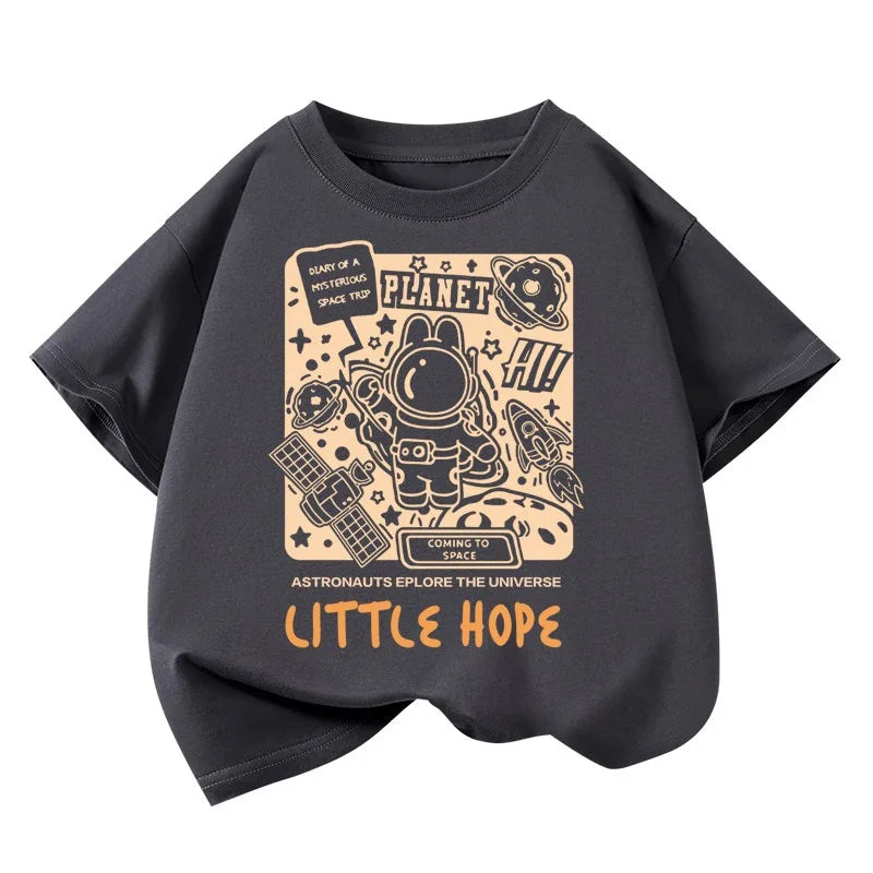 Boys Car Cartoon T-Shirt - Loose Short Sleeve Summer Tee