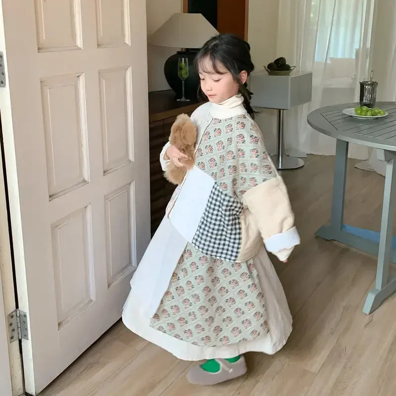 Girls Patchwork Shirt Coat or Skirt Set - Mom Daughter Style