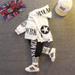 Kids Letter Hoodie Tracksuit - Two-Piece Active Clothing Set