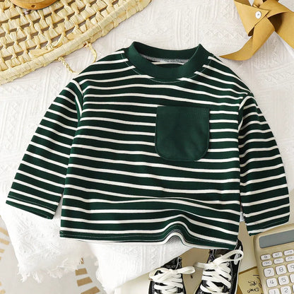 Baby Striped Long Sleeve T-Shirt - Warm Casual Autumn Top