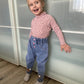 Girls Floral Graffiti Denim Pants - Cartoon Casual Jeans