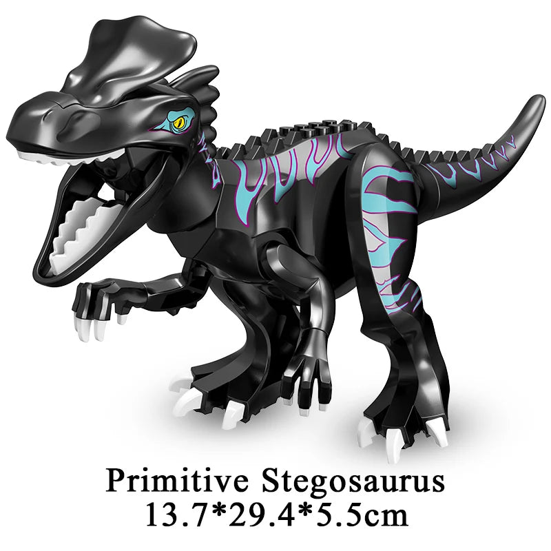 Jurassic Dinosaur Building Blocks Set - Raptor and T-Rex Figure Bricks