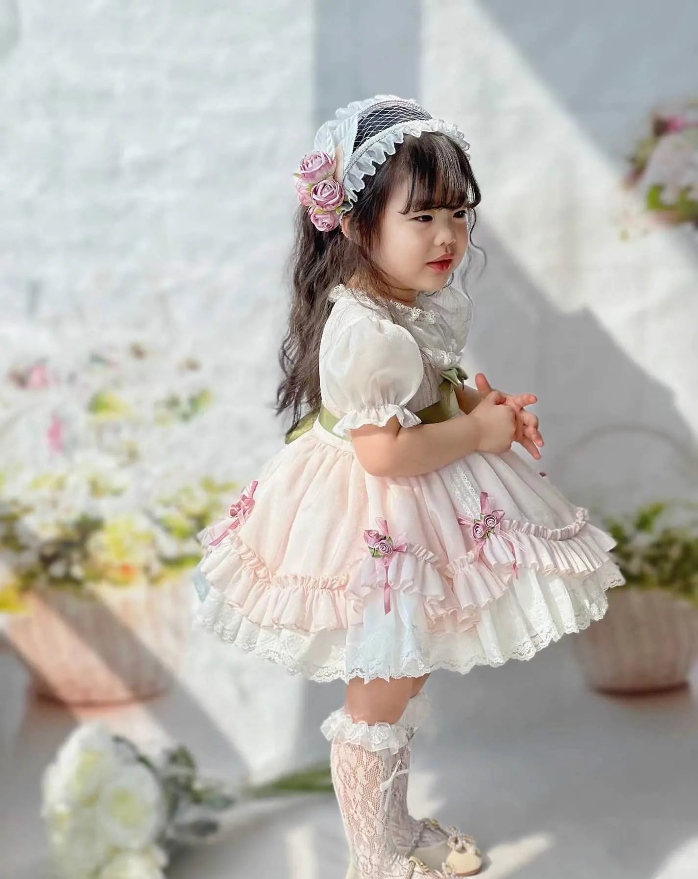 Baby Girls Vintage Lolita Ball Gown Dress - Birthday Party