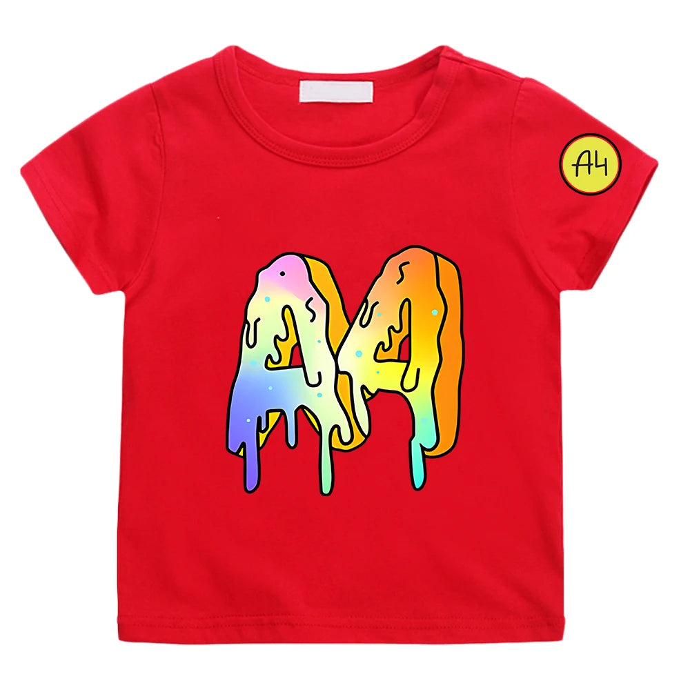 Kids Donut Graphic T-Shirt - Cotton Summer Short Sleeve Top
