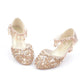 Girls Sequin Crystal Heel Princess Sandals