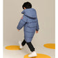 Boys Long Hooded Jacket - Solid Warm Winter Coat