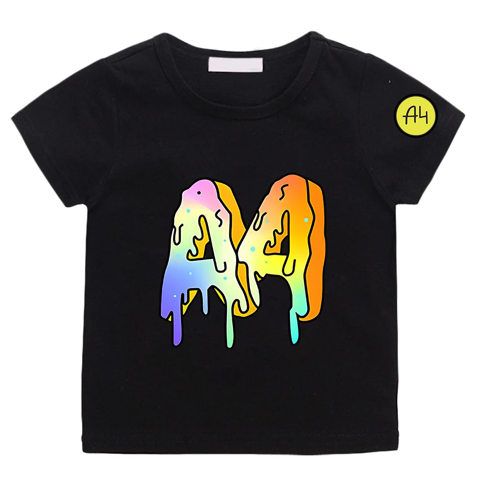 Kids Donut Graphic T-Shirt - Cotton Summer Short Sleeve Top