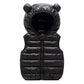 Kids Hooded Down Vest with Ears - Warm Autumn Winter Waistcoat
