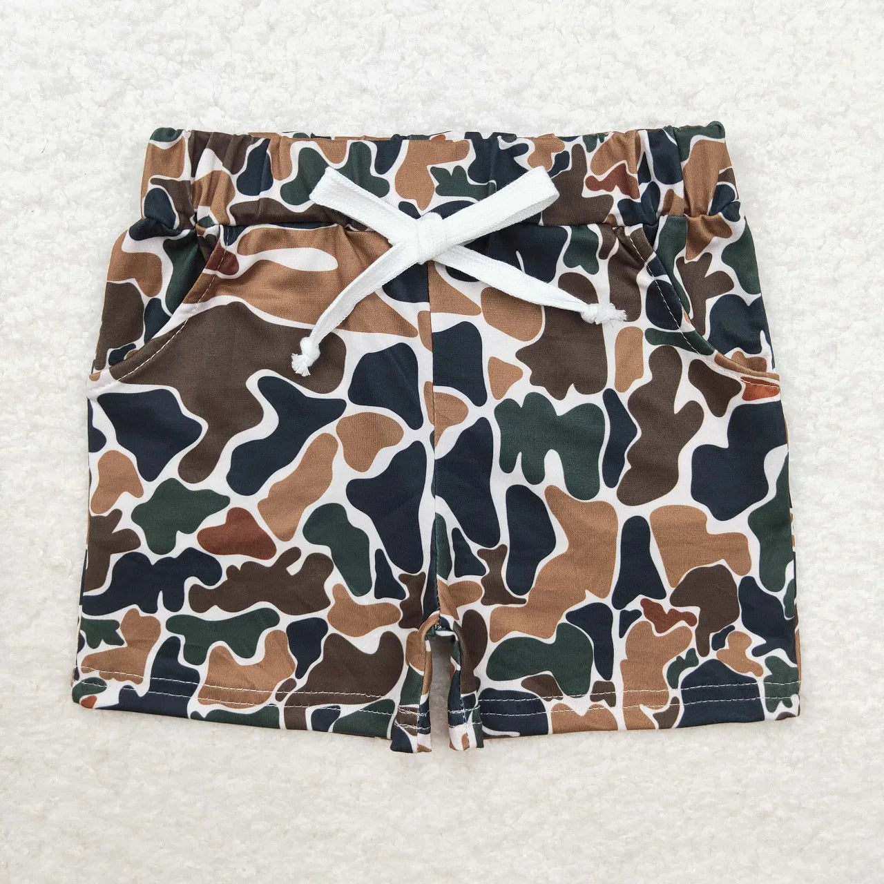 Toddler Boys Camo Pocket Shorts - Elastic Waist Summer Pant