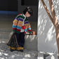 Boys Striped Knit Cardigan - Retro Rainbow Autumn Sweater