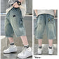 Teen Boys Embroidered Denim Shorts - Letter M Summer Style