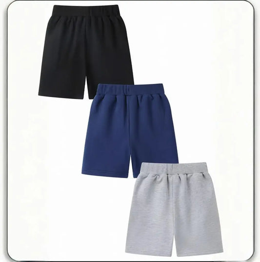 Boys 3-Pack Sweat Shorts - Drawstring Athletic Cotton Set