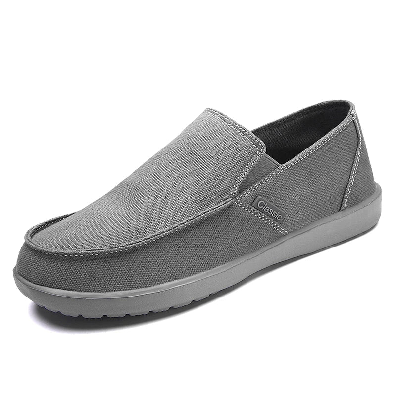 Breathable Canvas Slip-On Sneakers - Casual Walking Shoes