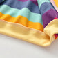 Girls Rainbow Stripe Hooded Jacket - Zipper Pocket Style