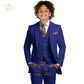 Boys Khaki 3-Piece Suit - Jacket Vest and Pants Tuxedo Set