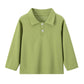 Kids Solid Color Polo Shirt Set - Short Sleeve Lapel Sports Top