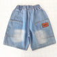 Boys Denim Elastic Waist Shorts - Casual Summer Trousers