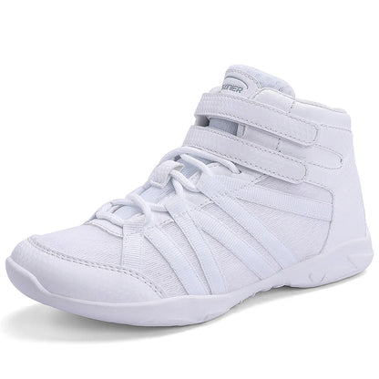 Girls White High Top Cheer Shoes - Lightweight Training Sneakers