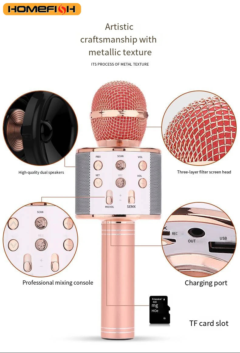 K12 Wireless Bluetooth Karaoke Microphone