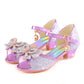 Girls Rhinestone Bow Heel Sandals for Parties