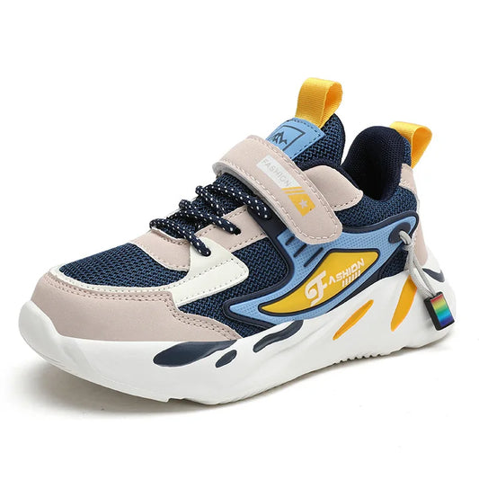 Kids Lightweight Mesh Walking Sneakers - Hook and Loop Casual Shoes