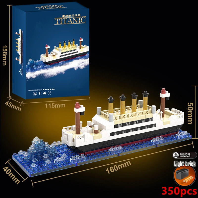 Titanic Iceberg Cruise Ship Building Blocks Set - Micro Brick Model