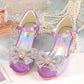 Girls Rhinestone Bow Heel Sandals for Parties