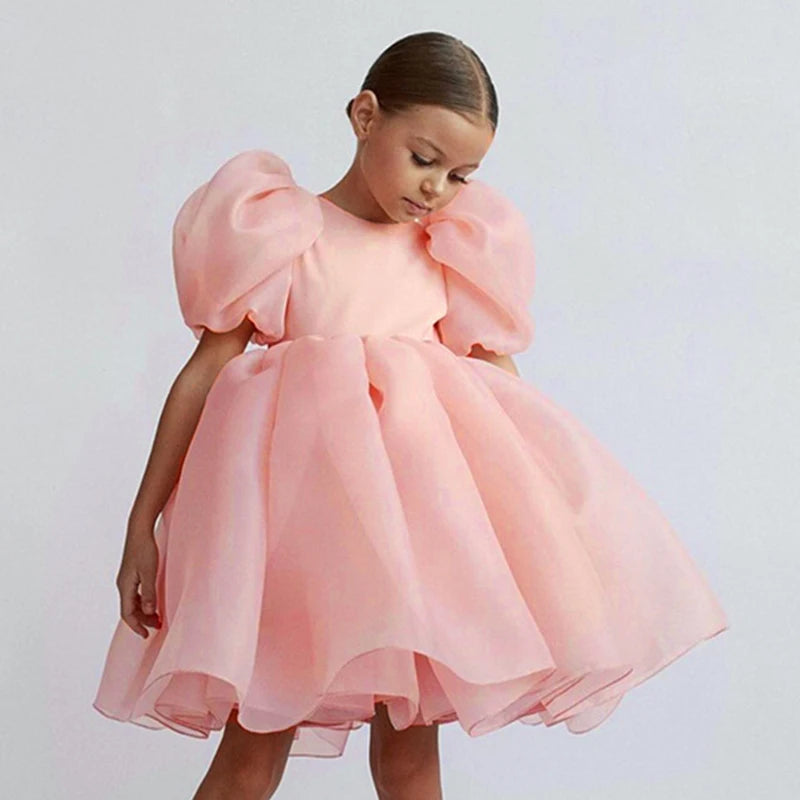 Girls Lace Tulle Pageant Gown - Flower Bridesmaid Dress
