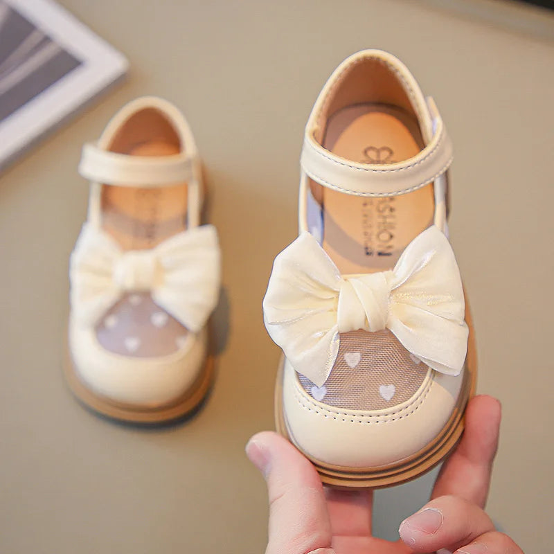 Girls Breathable Bow Round Toe Walking Sandals