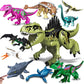 Jurassic Dinosaur Building Blocks Set - Raptor and T-Rex Figure Bricks