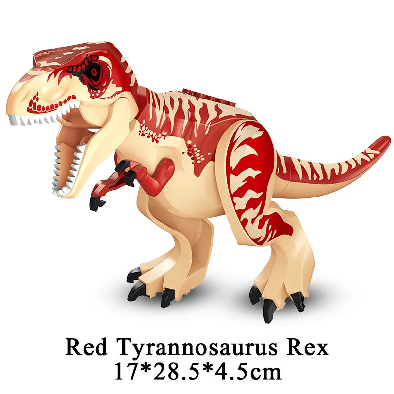 Jurassic Dinosaur Building Blocks Set - Raptor and T-Rex Figure Bricks