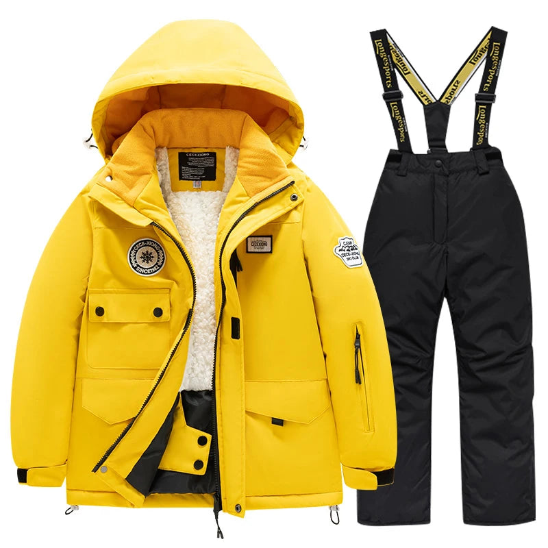 Kids Waterproof Windproof Ski Suit - Warm Snow Play Coat