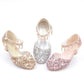 Girls Sequin Crystal Heel Princess Sandals