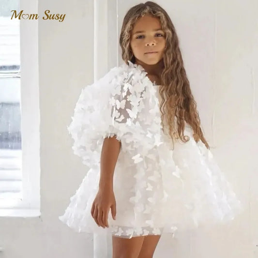 Baby Girls Butterfly Tulle Tutu Dress - Birthday Pageant Look