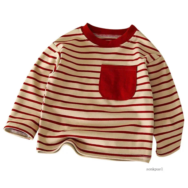 Baby Striped Long Sleeve T-Shirt - Warm Casual Autumn Top