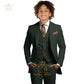 Boys Khaki 3-Piece Suit - Jacket Vest and Pants Tuxedo Set
