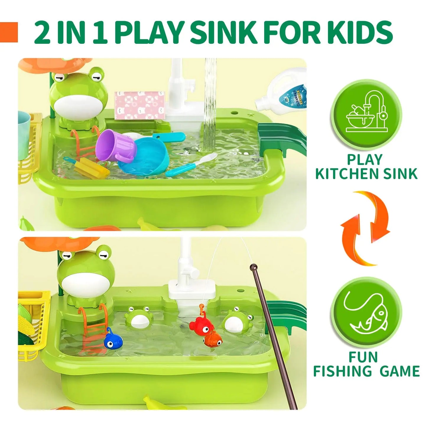 Running Water Kitchen Sink Pretend Play Toy