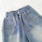 Boys Denim Elastic Waist Shorts - Casual Summer Trousers