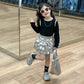 Girls Shiny Metallic Layered Tulle Mini Skirt