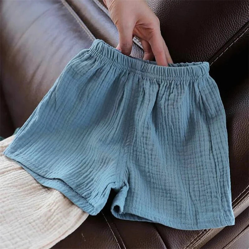 Baby Cotton Linen Summer Shorts - Thin Solid Color Pant