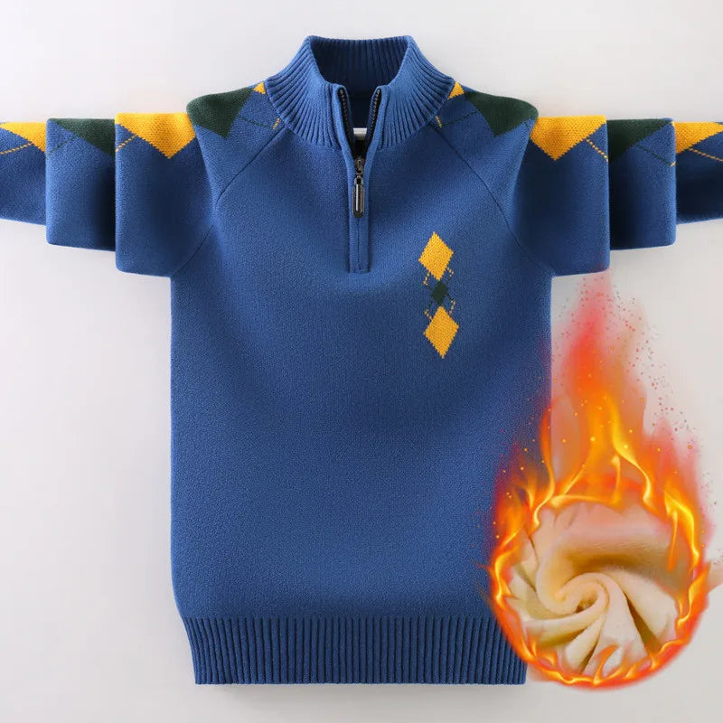 Boys Cotton Cardigan Sweater - Button Front Winter Layer