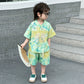 Boys Tang Style Hanfu Set - Short Sleeve Two-Piece Summer Outfit
