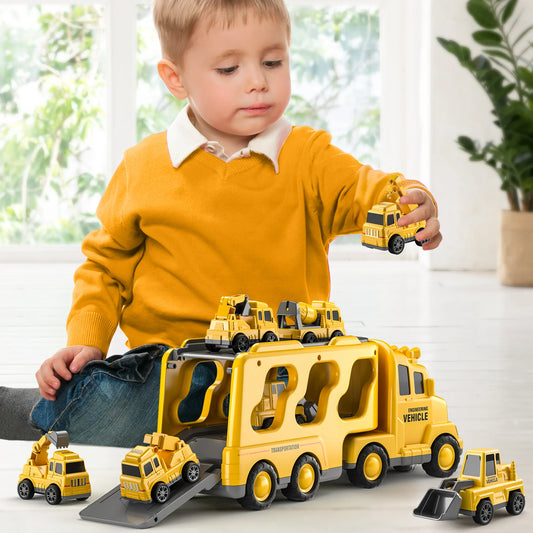 Diecast Carrier Truck Set - Engineering Vehicle Play Set