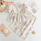 Girls Bubble Sleeve Shirt and Wide Leg Pants Set