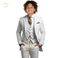 Boys Khaki 3-Piece Suit - Jacket Vest and Pants Tuxedo Set