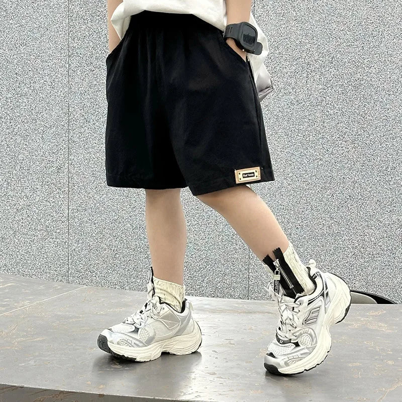 Kids Quick-Dry Cotton Loose Shorts - Korean Five-Quarter Style